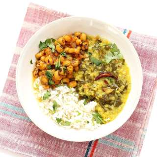 Spiced Lentil Chard Soup - Hariyali Dal