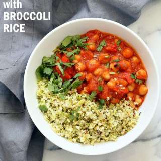 Spanish Chickpea Stew with Cauliflower Broccoli Rice