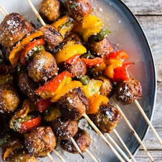 Grilled Chicken Meatball Skewers