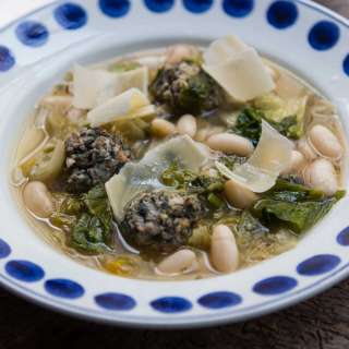 Escarole Soup with Beans and Meatballs