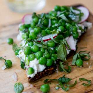 Green Pea and Radish Tartines