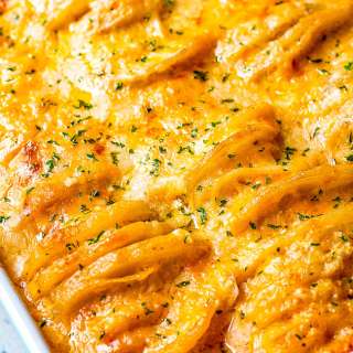 Three Cheese Scalloped Potatoes