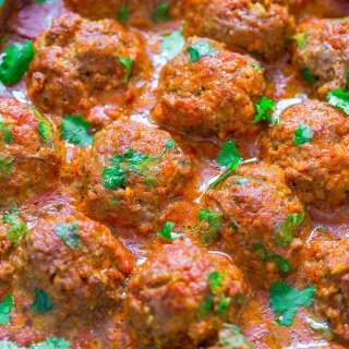Mexican Meatballs with Tomato Avocado Salad