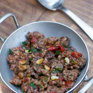 Cocoa Nib and Spiced Lamb Sausage Pizza