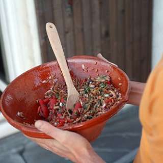 Farro Salad with Tomatoes, Mushrooms and Basil