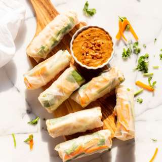 Vegan Fresh Spring Rolls with Peanut Sauce