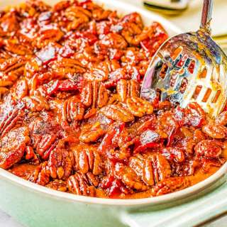Savory Sweet Potato Casserole with Candied Bacon