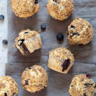 Vegan Blueberry Muffins with Streusel