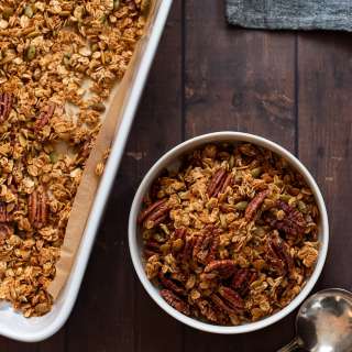 Cardamom Maple Pecan Granola Recipe with Pumpkin Seeds