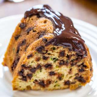 Chocolate Chip Zucchini Cake with Chocolate Ganache