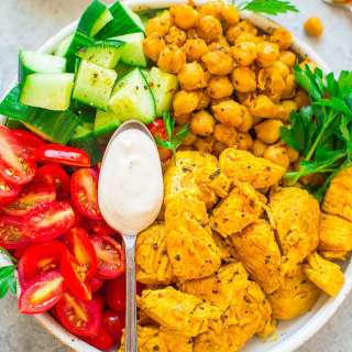 Easy Chicken Shawarma Salad Bowls