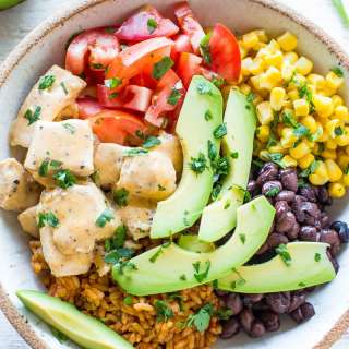 Buffalo Chicken Burrito Bowls