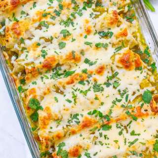 Salsa Verde Chicken Enchiladas