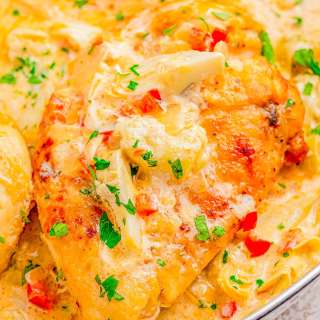 Creamy Parmesan Lemon Chicken Skillet