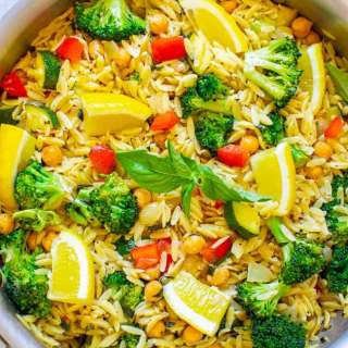 Lemon Basil Veggie Orzo