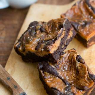 Salted Caramel Cream Cheese Swirl Brownies