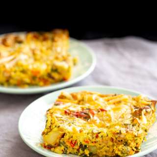 Vegan Mexican Egg Casserole with Tofu Eggs
