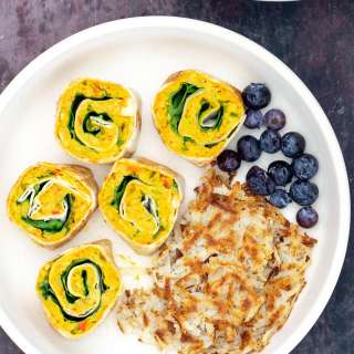 Chickpea Scramble Breakfast Pinwheels with Hash Browns