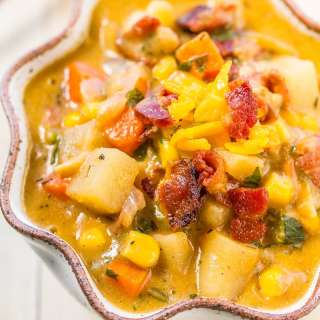 Potato Corn Chowder with Bacon