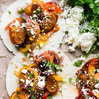 Sheet Pan Chicken Sausage Fajitas