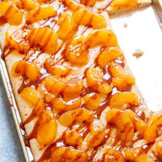 Caramel Apple Sheet Pan Pancakes