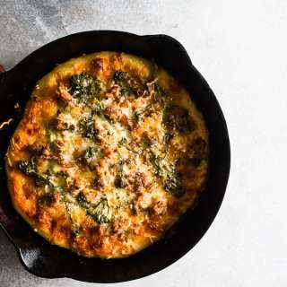 Sausage Broccoli Rabe Skillet Pizza
