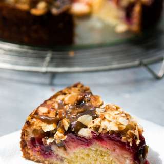 Spiced Plum Cake with Toffee Glaze