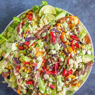 Southwest Steak Salad with Fried Plantains