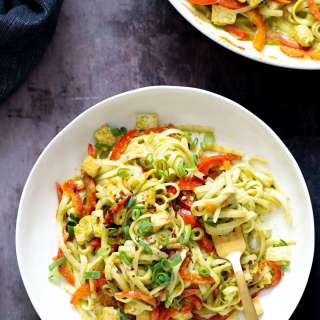 Green Curry Noodles Stir Fry