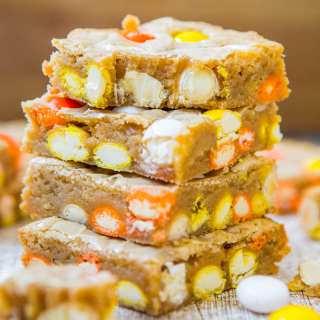 Candy Corn White Chocolate M&Ms Halloween Blondies