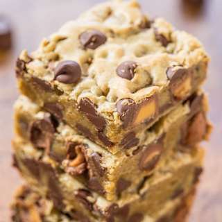 Rolo Chocolate Chip Cookie Bars Blondies