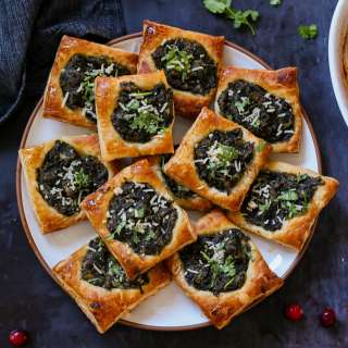Indian spiced Spinach Puff Pastry pie
