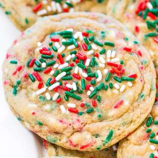 No-Roll Christmas Sprinkle Cookies
