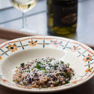 Farro Risotto (Farrotto) with Radicchio and Bacon