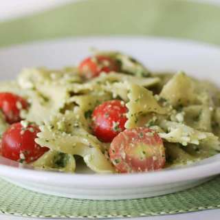 Pasta with Pesto, Feta and Cherry Tomatoes