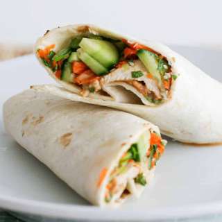 Thai Chicken Wrap with Spicy Peanut Sauce