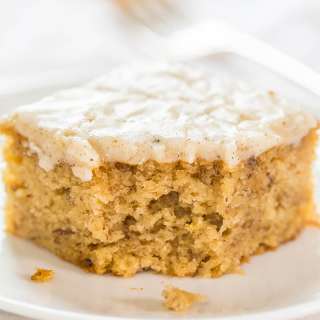 Banana Bread Bars with Vanilla Bean Browned Butter Glaze