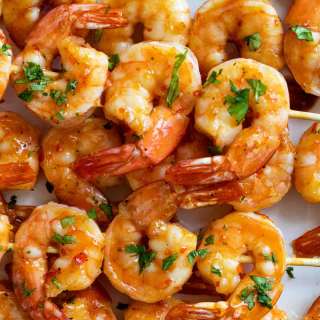 Chili Honey Garlic Shrimp Kabobs