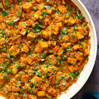 Matar Tofu (Tofu & Pea curry with cumin tomato sauce)