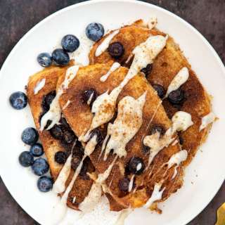 Vegan French Toast with Blueberries (Baked French Toast)