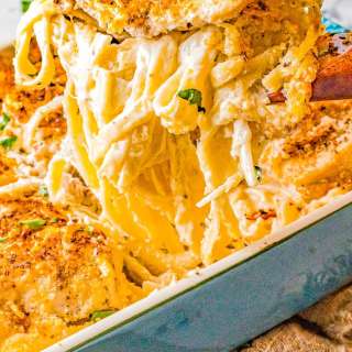 Baked Chicken Fettuccine Alfredo Casserole