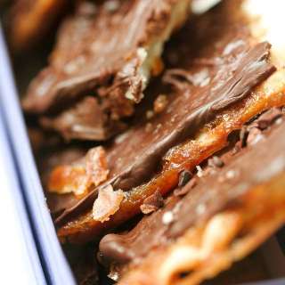 Chocolate-Covered Caramelized Matzoh Crunch