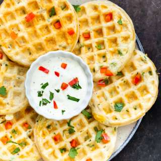 Vegan Cheddar Jalapeno Waffles