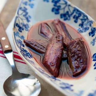 Red Wine-Poached Rhubarb
