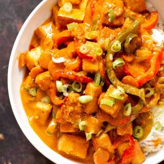 Miso Gochujang Peanut Tofu Stir Fry