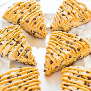 Peanut Butter Chocolate Chip Scones with Peanut Butter Glaze