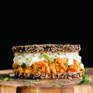 Buffalo Chickpea Salad Sandwich