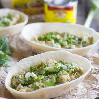 Mashed Chickpea and Green Chile Bowls