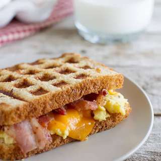 Waffled Breakfast Grilled Cheese Sandwich Recipe