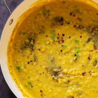 Thecha Dal- Lentil Dal with Blistered Chilies and Garlic
